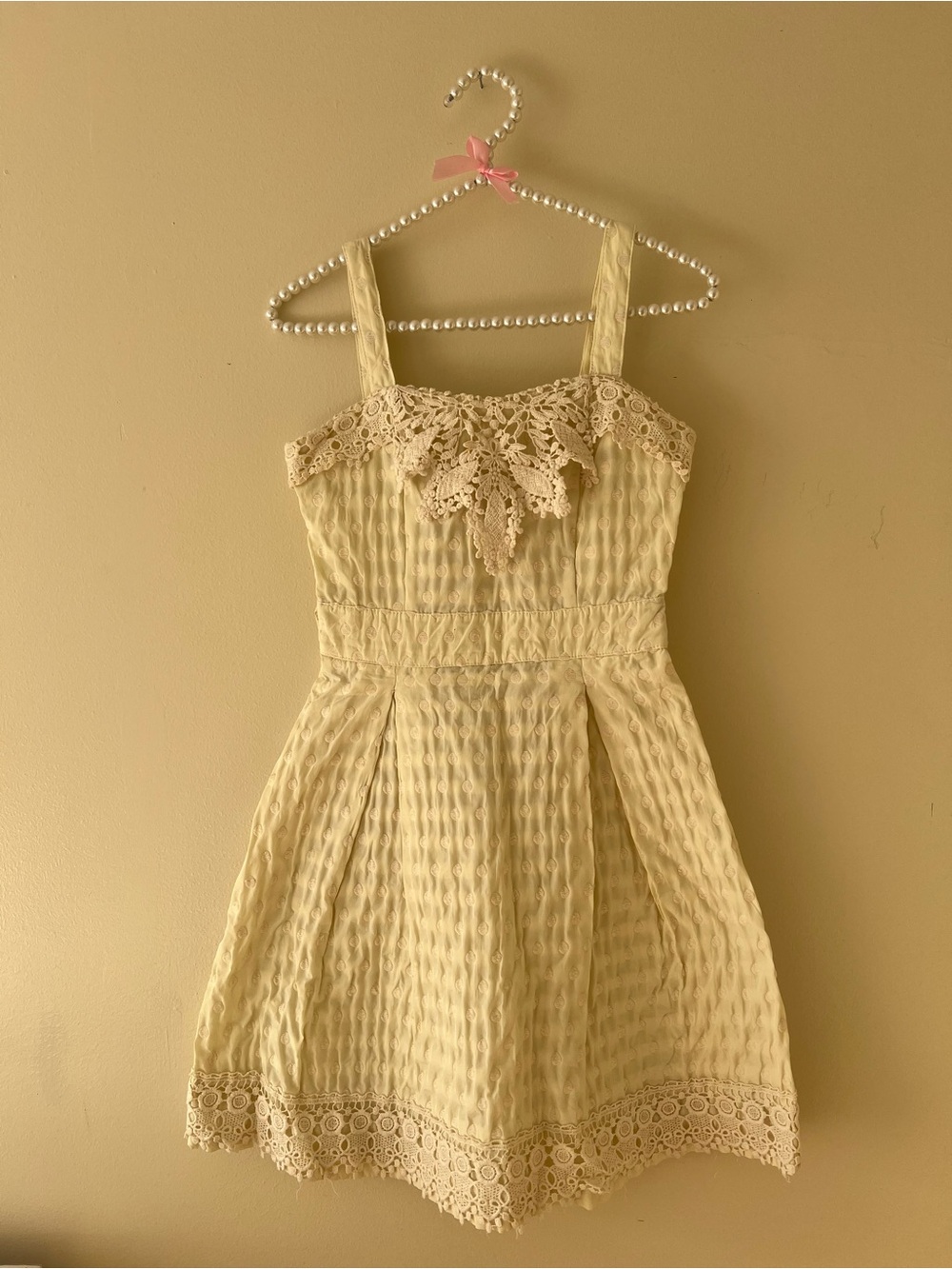 Cream Lace-Trim women’s Dress